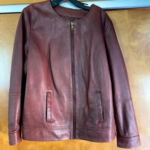 Marina Rinaldi Leather Coat Size 16